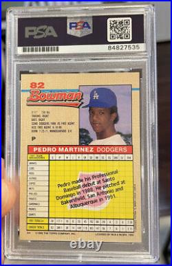 Pedro Martinez 1992 Bowman Autograph Rookie Card #82 PSA/DNA Certified GEM MT 10