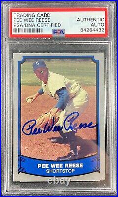 Pee Wee Reese auto card 1988 Pacific #21 Brooklyn Dodgers PSA Encapsulated