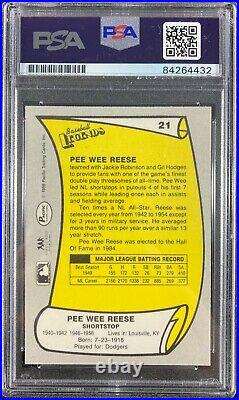 Pee Wee Reese auto card 1988 Pacific #21 Brooklyn Dodgers PSA Encapsulated