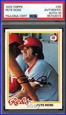 Pete Rose Gem Mint 10 PSA DNA Signed 1978 Topps Autograph