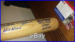 Pete Rose Signed Autographed on RARE#47 Professional Model Baseball Bat PSA/DNA