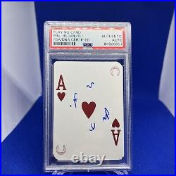 Phil Hellmuth Signed Ace Of Hearts Binion's Poker Playing Card PSA/DNA Autograph