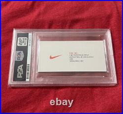 Phil Knight Nike PSA/DNA Autograph Signed Business Card Tiger Woods Image