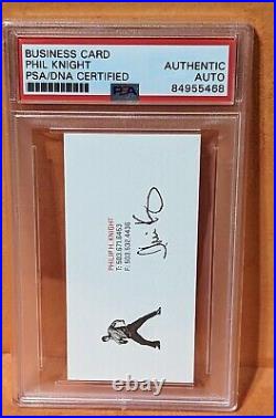 Phil Knight PSA/DNA Autograph Signed Business Card Tiger Woods