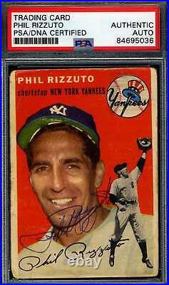 Phil Rizzuto PSA DNA Signed 1954 Topps Autograph