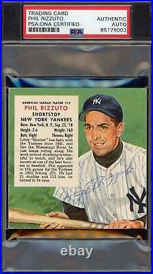 Phil Rizzuto PSA DNA Vintage Signed 1954 Red Man Tobacco Autograph