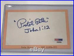 Pistol Pete Maravich Autographed Index Card (PSA/DNA Authentic)