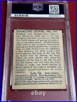 Pop 1, 0 Higher- 1935 Diamond Stars Stan Hack Autograph PSA/DNA 3/8 Cubs High #