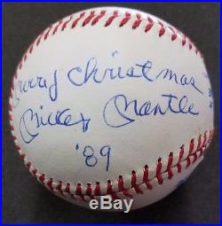 Psa/dna Mickey Mantle Merry Christmas Autographed American League Baseball