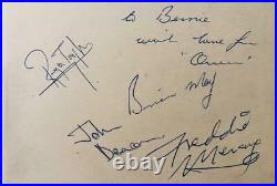 Queen Freddie Mercury Authentic Signed 1975 Full Set Of Signatures Comes With PSA