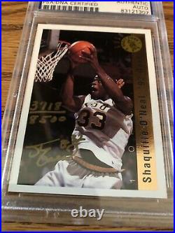 RARE! 1992 Classic Draft Picks Gold Shaquille O'Neal Signed Auto RC PSA / DNA