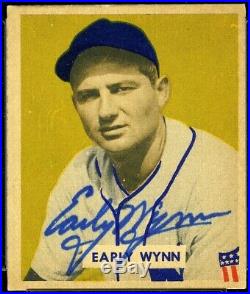 RARE Early Wynn Autographed 1949 Bowman Rookie RC #110 Signed HOF Auto PSA DNA