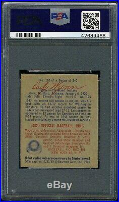 RARE Early Wynn Autographed 1949 Bowman Rookie RC #110 Signed HOF Auto PSA DNA