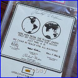 RICHARD NIXON PSA/DNA Autograph APOLLO 11 Earth Plaque Signed KAPTON FOIL