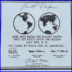 RICHARD NIXON PSA/DNA Autograph APOLLO 11 Earth Plaque Signed KAPTON FOIL