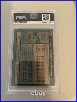 RICKEY HENDERSON Signed Auto Autograph 1980 Topps RC PSA 10 PSA/DNA Rookie