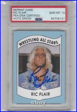 RIC FLAIR Wrestling ALL-STARS Autograph GEM Mint! 0 PSA DNA Certified 1982 RP RC