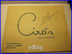 ROCKY MARCIANO SIGNED AUTOGRAPHED 8.5X6.5, Ciro's Hollywood PSA/DNA AH03124