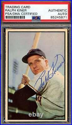 Ralph Kiner PSA DNA Signed 1953 Bowman Color Autograph