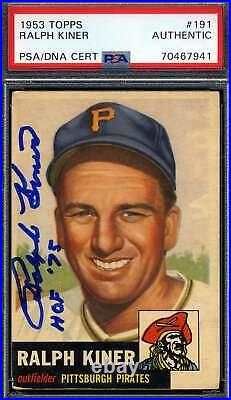 Ralph Kiner PSA DNA Signed 1953 Topps Autograph