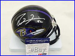Ray Lewis #52 Psa/dna Signed Autographed Baltimore Ravens Mini Helmet