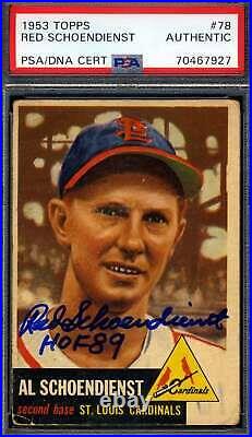 Red Schoendienst PSA DNA Signed 1953 Topps Autograph