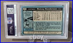 Rickey Henderson Autograph Card 482 PSA/DNA Certified Auto Grade GEM MT 10