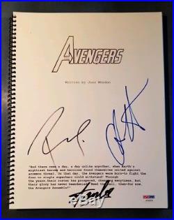 Robert Downey Jr. Stan Lee Chris Hemsworth Script Signed Avengers PSA/DNA