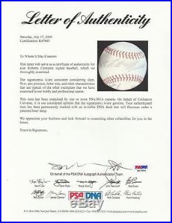 Roberto Clemente Single Signed Autographed Baseball PSA DNA COA