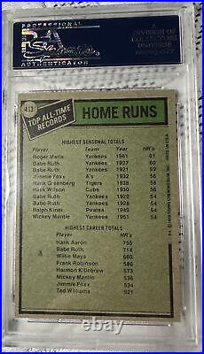 Roger Maris Autographed 1979 Topps All Time HR Leaders PSA/DNA EX-MT 6