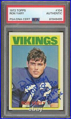 Ron Yary Signed 1972 Topps #104 PSA/DNA Vikings Rookie Autographed Card RC AUTO