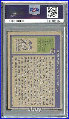 Ron Yary Signed 1972 Topps #104 PSA/DNA Vikings Rookie Autographed Card RC AUTO
