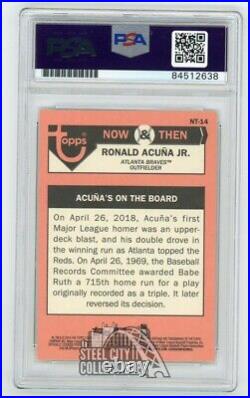 Ronald Acuna Jr 2019 Topps Heritage Now Then Auto Rookie RC Card NT14 PSA/DNA 10