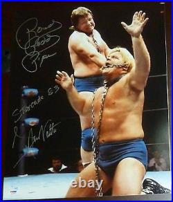 Rowdy Roddy Piper & Greg Valentine Signed NWA Starrcade 16x20 Photo PSA/DNA COA