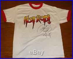 Rowdy Roddy Piper Signed HOT ROD L T-Shirt WWE WWF PSA/DNA COA Autograph Large