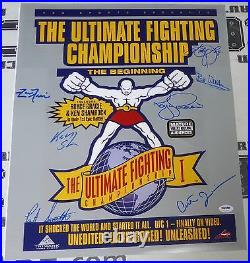 Royce Gracie Ken Shamrock Pat Smith +4 Signed UFC 1 16x20 Photo PSA/DNA Poster