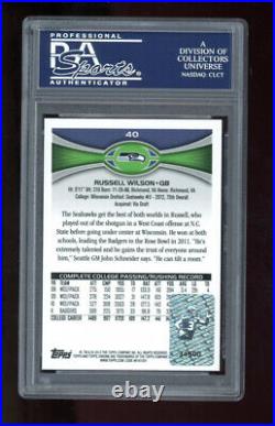 Russell Wilson Signed 2012 Topps Chrome #40A RC PSA A and Wilson Hologram Auto