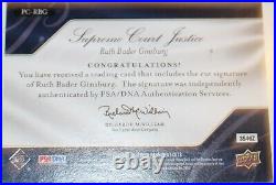 Ruth Bader Ginsburg Signed 2009 Upper Deck Prominent Cuts Psa/dna #'d 2 Of 4