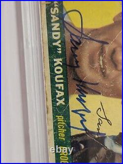 Sandy Koufax Signed 1955 Topps Rc #123 Autographed Psa/dna Authentic Clean Auto