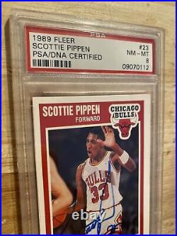 Scottie Pippen PSA DNA Autograph Fleer Collector Card LOW SIGNATURE Auto 1989