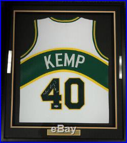 Seattle Sonics Shawn Kemp Autographed Signed Framed White Jersey Psa/dna 97706
