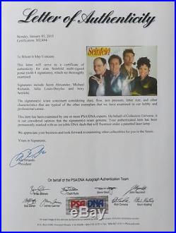 Seinfeld Cast (4) Signed Authentic Autographed 24x36 Poster PSA/DNA #X02494