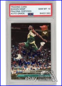 Shawn Kemp 1992-93 Fleer Ultra Autograph Card Reign Man #205 PSA/DNA 10