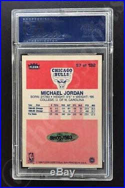 Signed 1986-87 Fleer 57 Michael Jordan Real True Rookie Auto Card Rc Psa/dna Uda