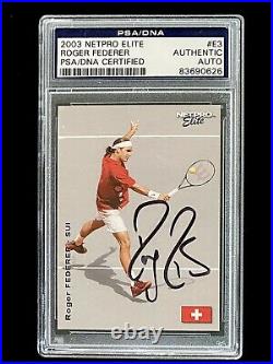 Signed 2003 Netpro Elite Roger Federer Autograph Tennis Rookie Card Psa/dna Rc