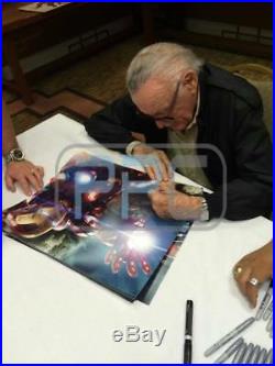 Stan Lee Authentic Signed Iron Man 16X20 Photo Marvel Comics Autographed PSA/DNA
