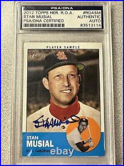 Stan Musial 2012 Topps Heritsge Player Sample Auto Autograph PSA/DNA Authentic