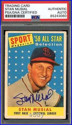 Stan Musial PSA DNA Signed 1958 Topps All Star Autograph