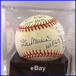 Stan Musial Signed Autographed Heavily Inscribed 21 Stats Baseball PSA DNA COA