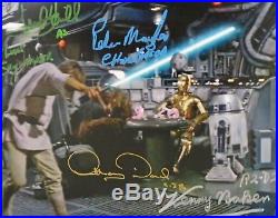 Star Wars Autographed Photo Hamill Mayhew Baker Daniels PSA/DNA Authenticated